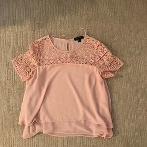 Pink short sleeve blouse